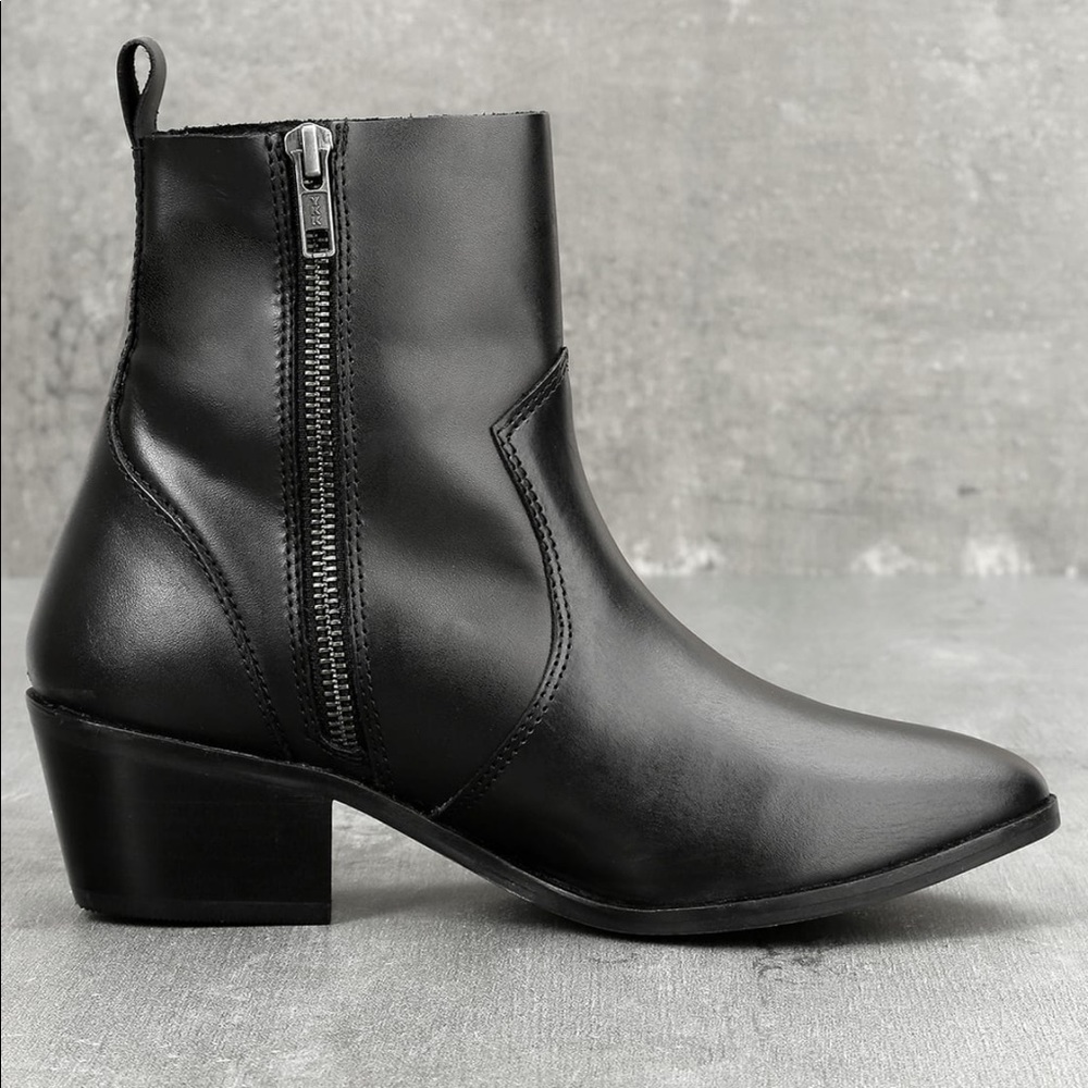 NIB Black Genuine Leather Mid-Calf Chelsea Boots - Picture 3 of 4
